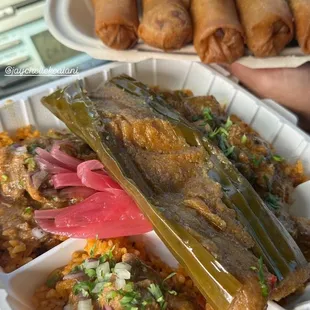Pastele plate and pastele lumpia