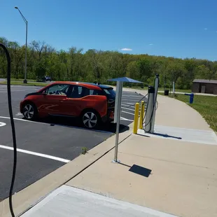 Electric car charging station actually work