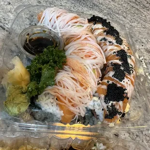 Mmmm happy salmon take out