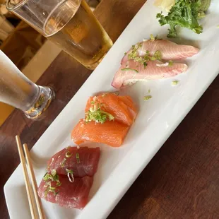 Maguro, Salmon, Hamachi(yellowtail)