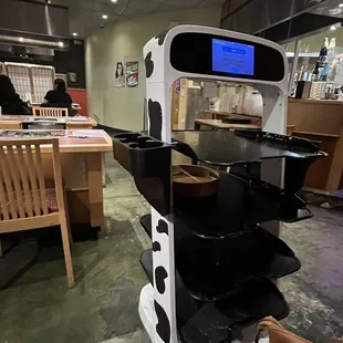 Robot that brings some of the food. So fun!