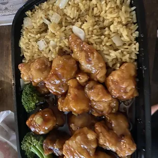 Orange chicken got the combo came with egg roll 8.00