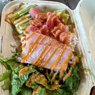 Seahawks Poke (Salmon Tuna Immitation Crab)