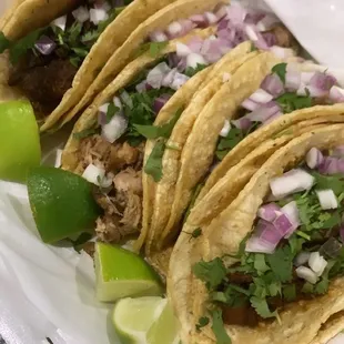 Regular tacos - steak lengua pork pastor