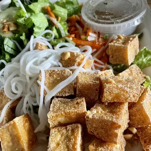 Tofu salad noodle bowl