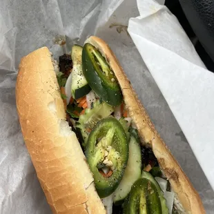 Grilled pork banh mi