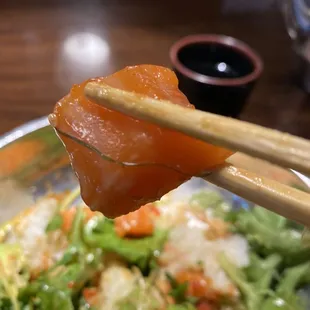 Salmon Poke ... beautiful marbling! So delicious.