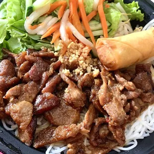 a plate of asian food