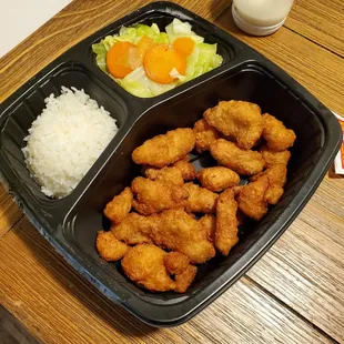 Sweet and sour chicken rice veggies