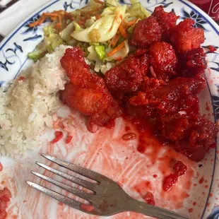 It was alright.  9.44 was decent price for scoops of rice and chicken was a decent size   This was the Sweet N Sour Chicken Bowl