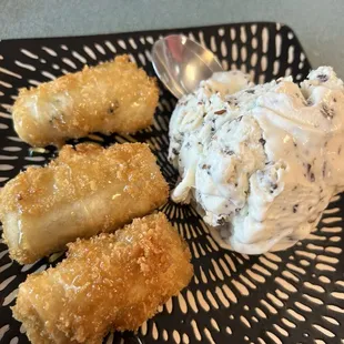 Fried Banana and Coconut Ice Cream