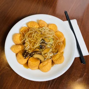 Egg tofu with DOUBLE mushroom