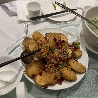 Deep Fried Eggplant W/ Spicy Garlic (D) (D)