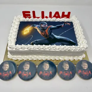 a spider - man birthday cake