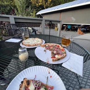 pizza, outside