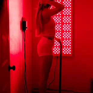 Red Light and Shake Board before heading into our Indoor Medical Grade Sauna