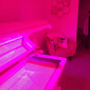 Red light bed with frequency therapy and blue light with infrared light