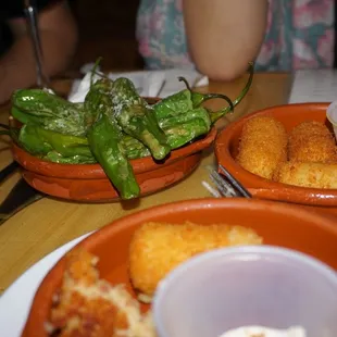 two plates of food on a table