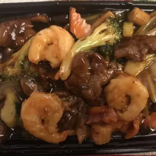 Szechuan Beef and shrimp