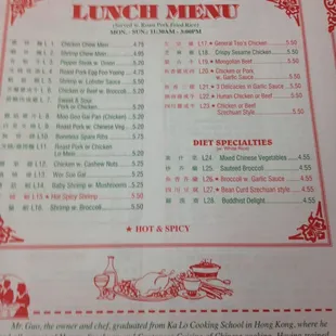 menu
