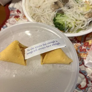 Fitting fortune as all the food is for little ole me.
