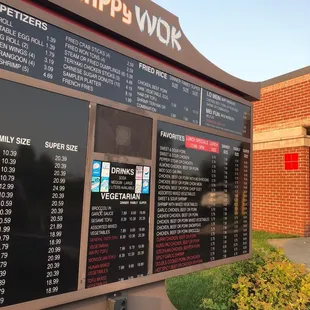 Drive thru menu