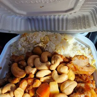 Cashew Chicken lunch special! This is enough for three people! It is so good!