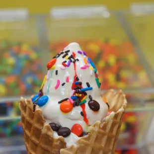 Happy yogurt has cones too.