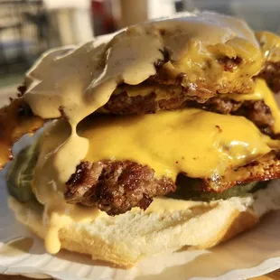 The juicy double cheeseberger