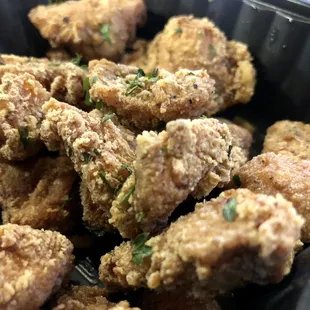 Salt and Pepper Chicken Bites (full portion not pictured because we took several bites!)