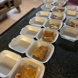 a variety of desserts