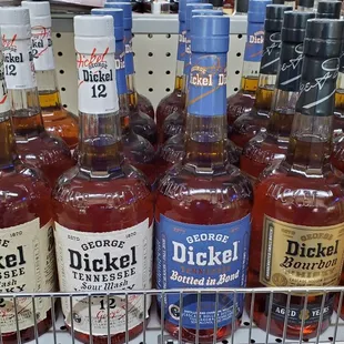 a rack full of bottles