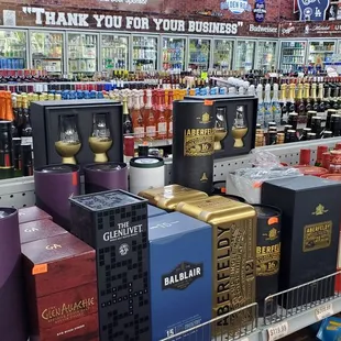 a large selection of liquor