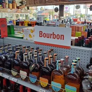 a large selection of liquor