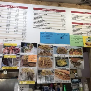 the menu and prices