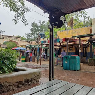 View from under tent