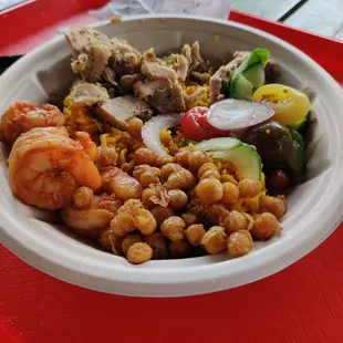 Shrimp and chicken bowl