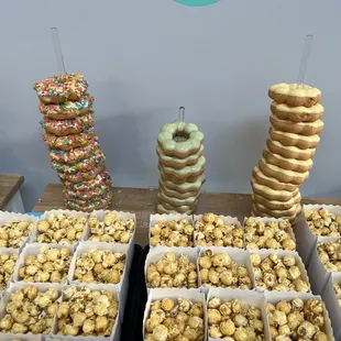 Dessert table with Haramochi donuts