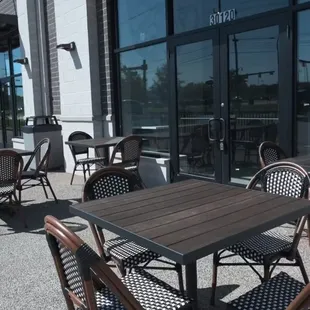 the outside seating area