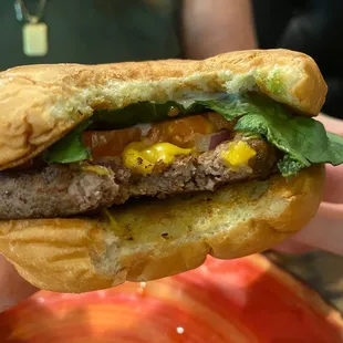 Frozen, dry burger patty. Just switch to hand formed and the burgers will be edible!