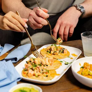 Shrimp Ceviche Tostadas, Loaded Tater Nuggets