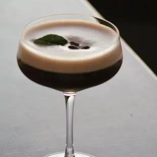 Enjoy our new Expréso-jillo Martini served with Mr. Black&apos;s, Godiva Dark, Licor 43, vanilla vodka, and espresso!