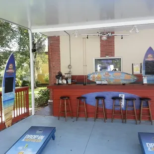 a view of the bar from the outside