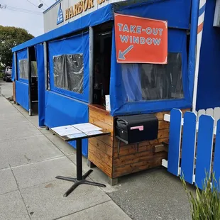 The walk-up 'take out' area