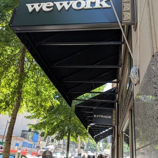 Their sign got replaced with this &quot;wework&quot; one but the restaurant is still there! Just turn into the building lobby!