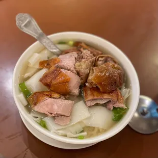 - Roast Duck Noodle Soup (Flat Rice Noodle)