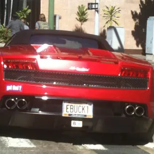 How cool is that! Just spotted EA Buck with a 'Got God' sticker on his $100k+ Lamborghini. Style! I'll say!!