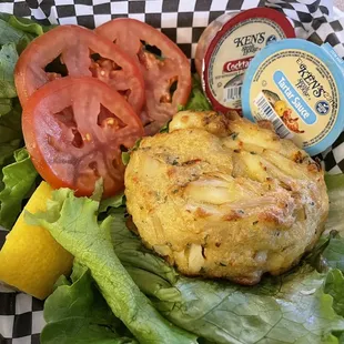 Crabcake sandwich hold the bread