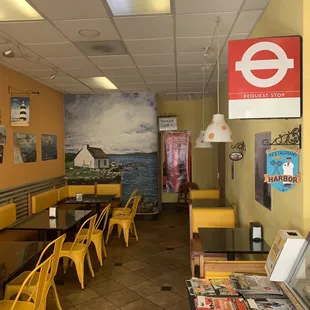 the inside of a restaurant