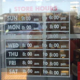 Here are the store hours!